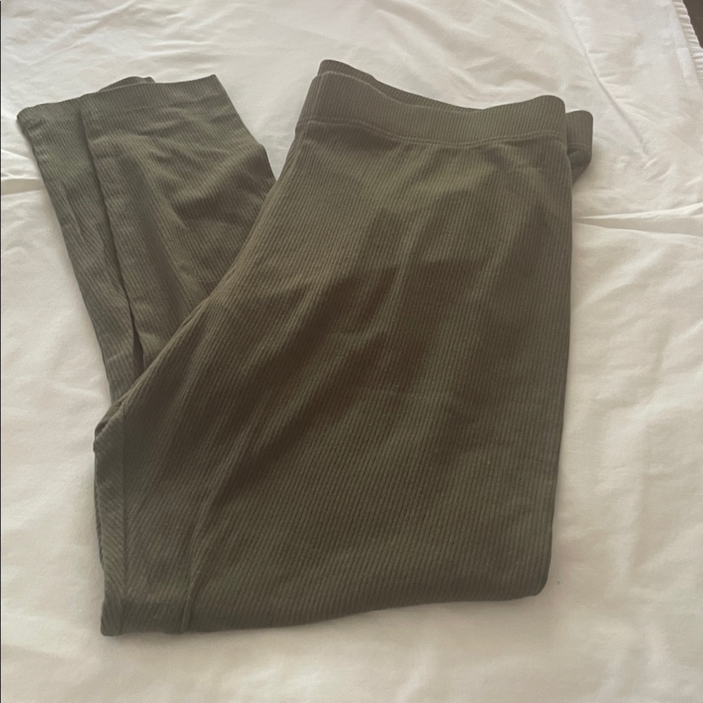 Old Navy Dark Olive Ribbed Leggings XL